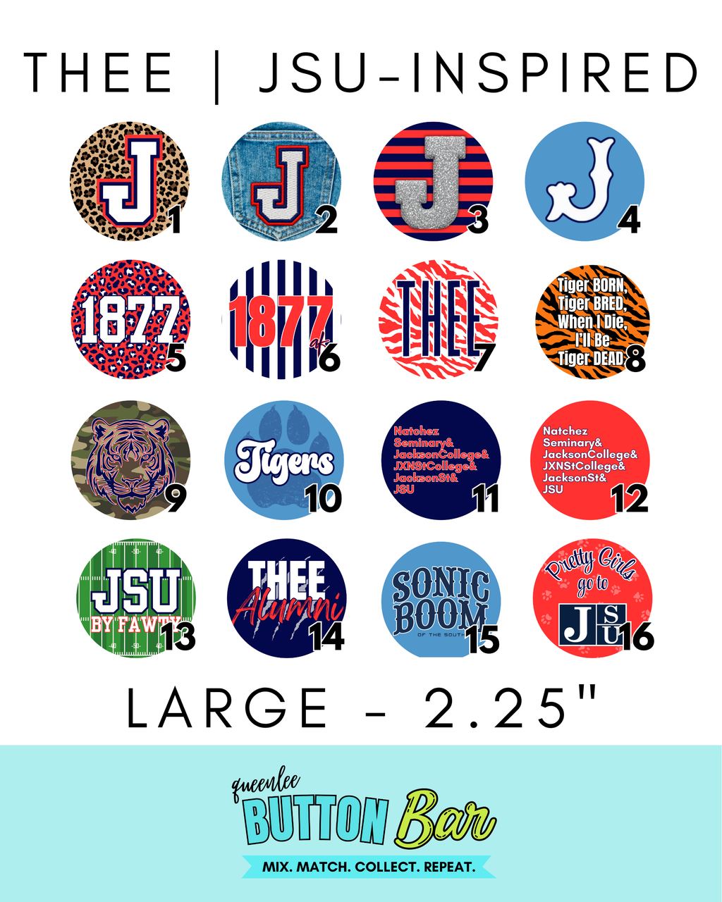 THEE Button Bar | JSU-Inspired Buttons