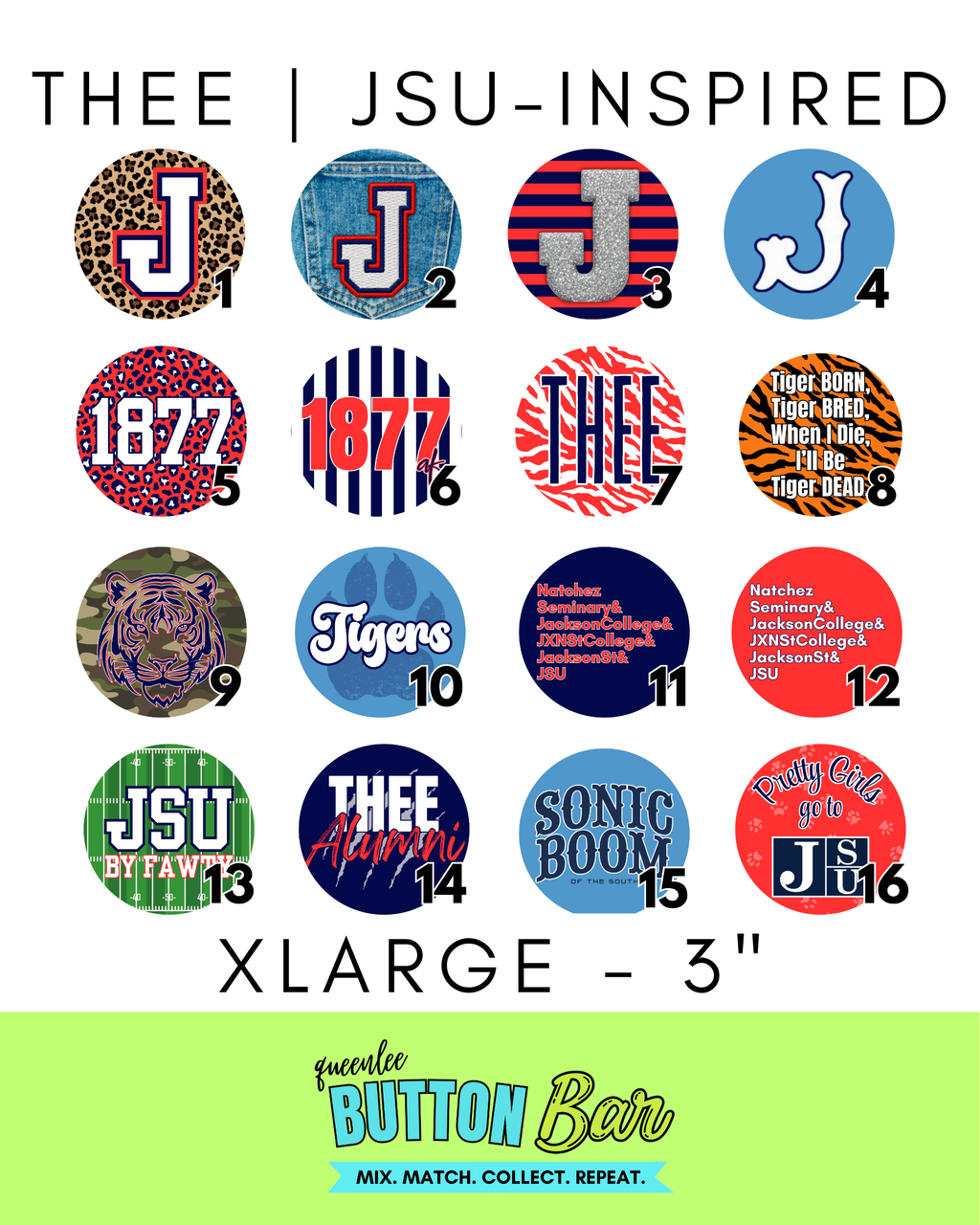 THEE Button Bar | JSU-Inspired Buttons