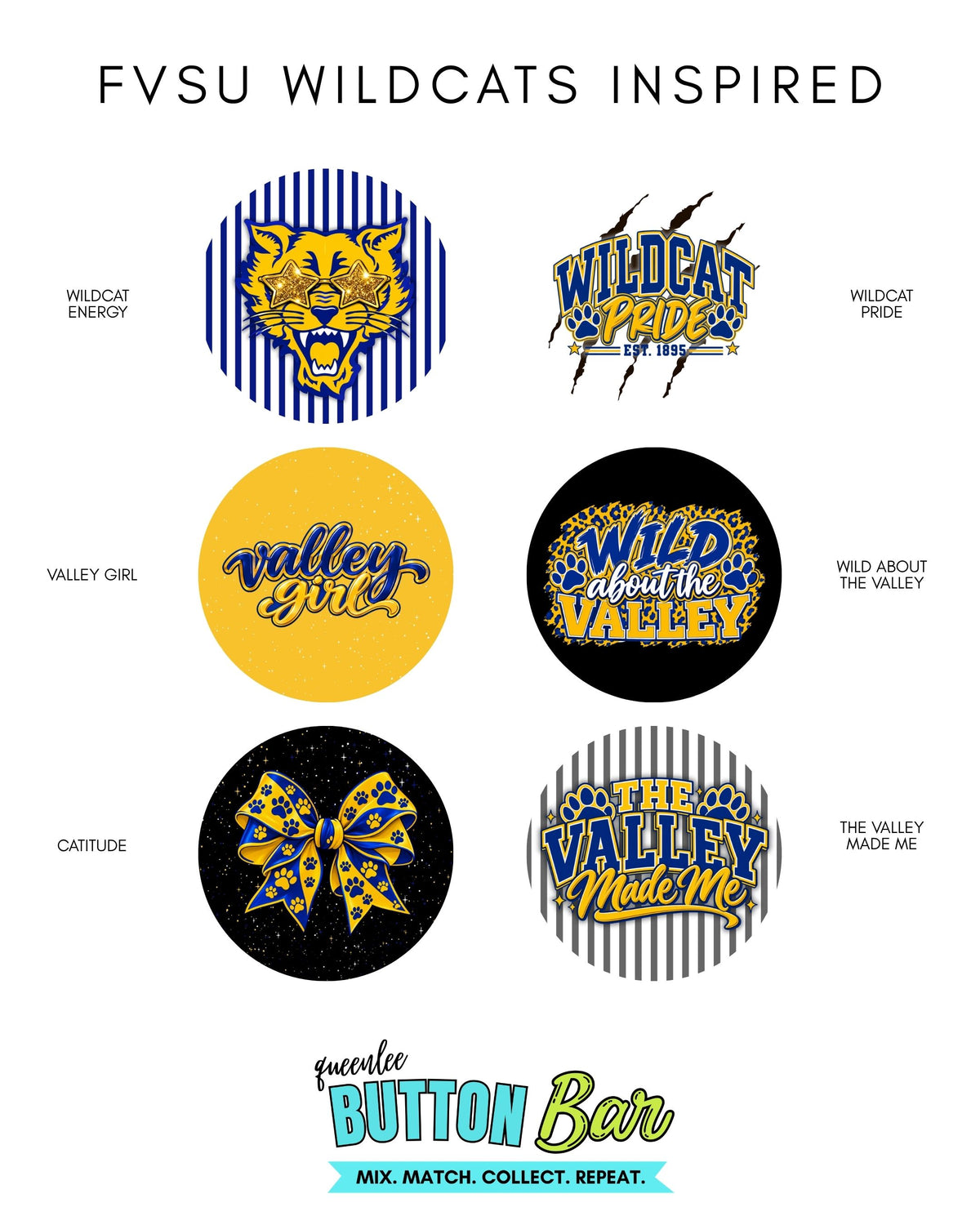 FVSU Wildcats Inspired (3") Buttons